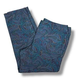 Talbots Pant Women Size 12 PETITE Multicolor Paisley Print Hampshire Stretch